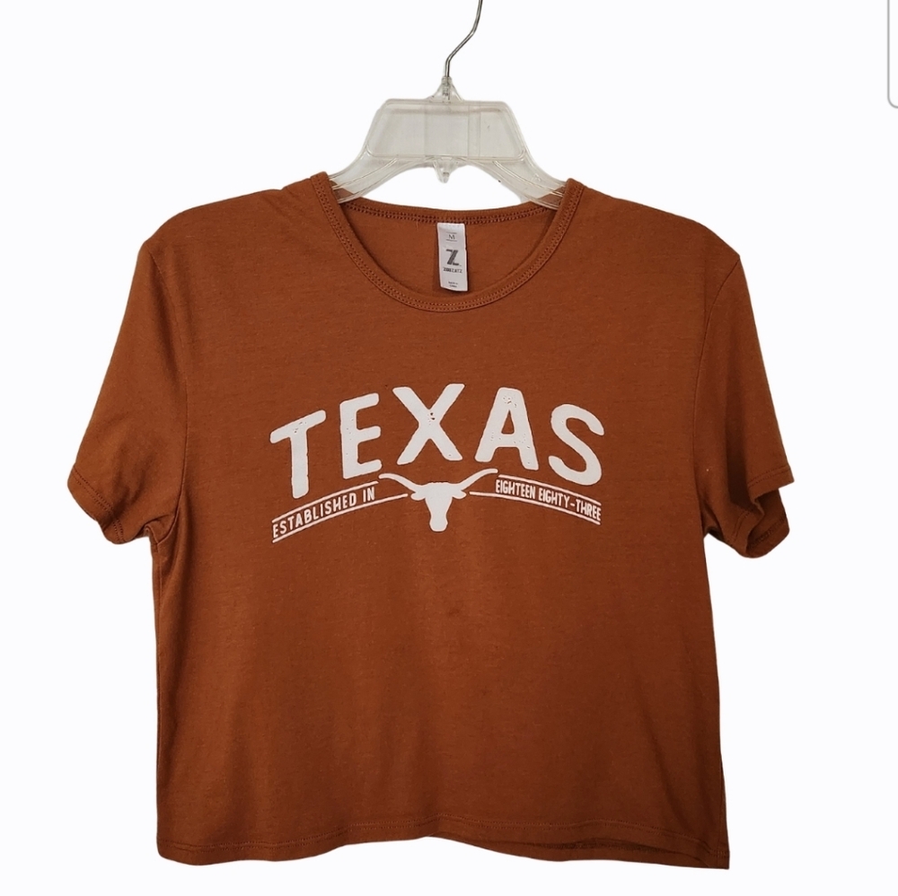 ZooZatz Texas Longhorn Cropped Tee-size Medium